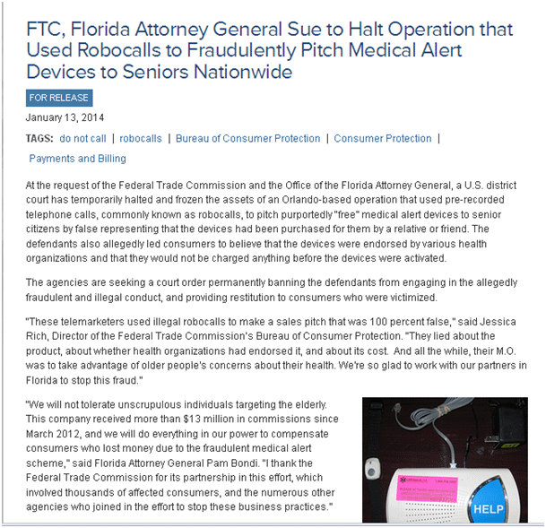FTC terminate operations of Medical scam companies