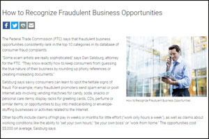 Recognize fraudulent business opportunities
