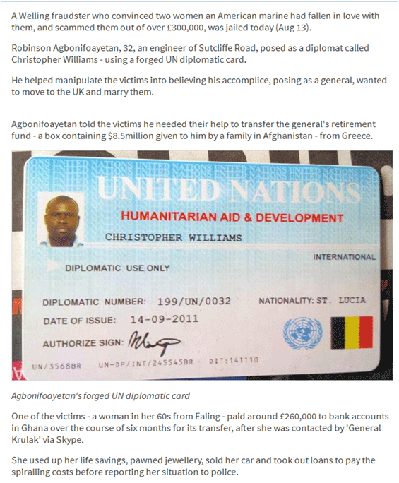 Romance scam case in Ghana Romance scam case in Ghana
