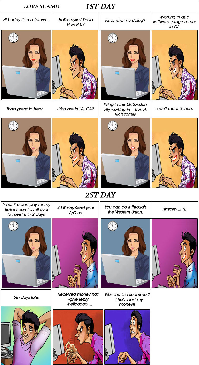 Love Scam Cartoon