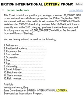 Lottery Promo - Mass Phishing Example