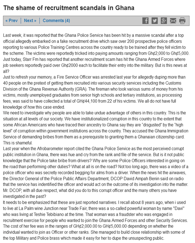 Recruitment scandals in Ghana Recruitment scandals in Ghana