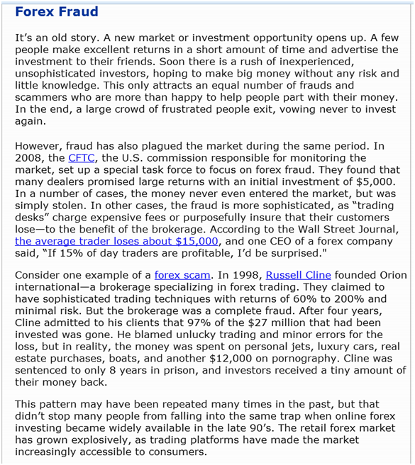 Example of Forex Fraud Example of Forex Fraud