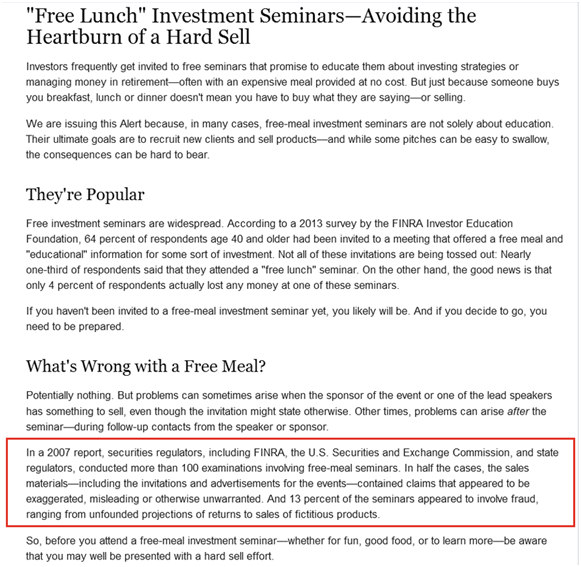 Example of Investment seminars Example of Investment seminars