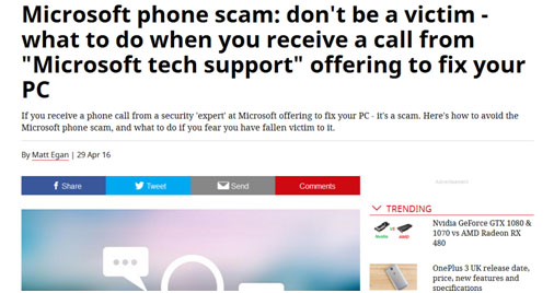 Microsoft Phone Computer virus scam