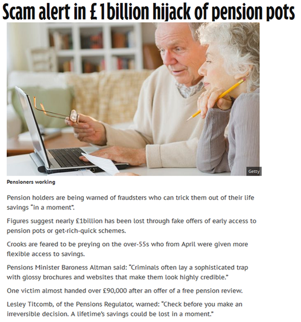 Example of pension scam