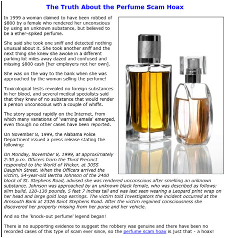 Hoax Perfume Scam