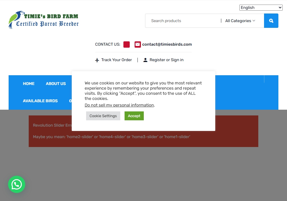 Timie's Bird Farm Certified Parrot Breeder