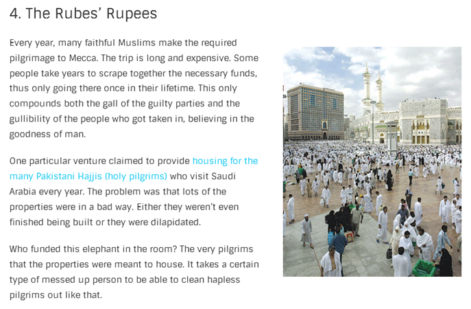 The Rubes' Rupees - Religious Scam in Mecca