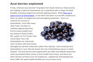 Acai berry fruits scam