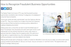 Recognize fraudulent business opportunities Recognize fraudulent business opportunities