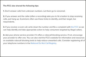 Tips from FCC