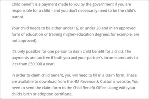 Child benefits