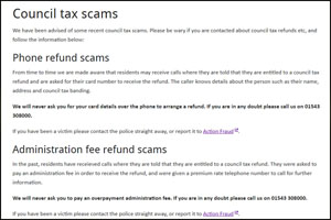 Council tax scam