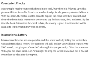 counterfeit checks