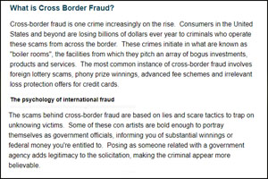 Cross border fraud