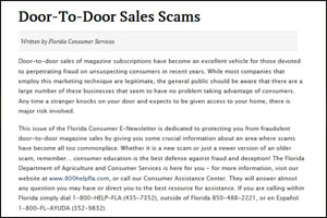 Door to door sales scam