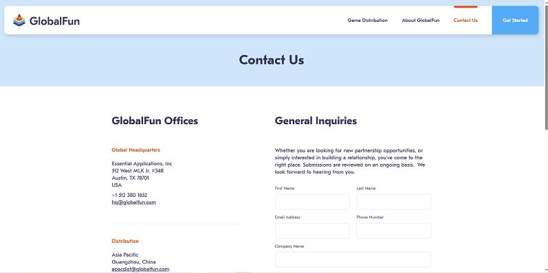 Globalfun Website GlobalFun-Website