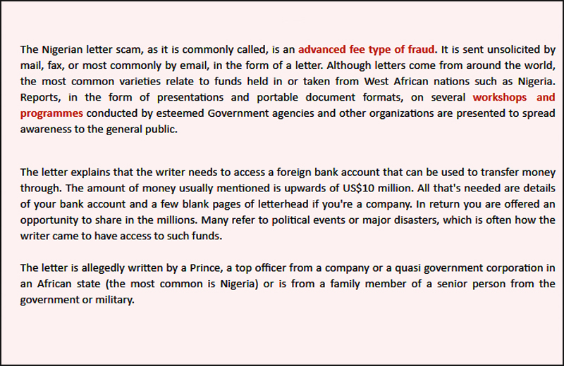 Scam nigerian stories 419 The Nigerian