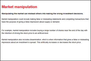 Tips to avoid market manipulation scam