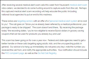 Medical alert scam Medical alert scam