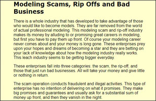 Modeling scam, Rip offs and bad business