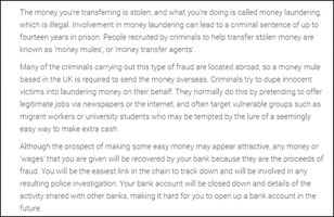 Money trasfer agent scam