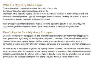 Mystery shopping