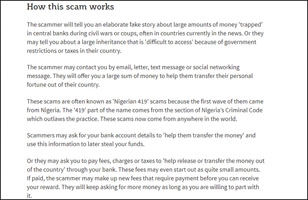 Nigerian letter scam work