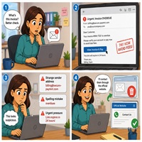 Phishing Email Invoice Scam Cartoon