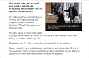 Nine scammers were arrested