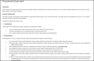 Procurment scam alert