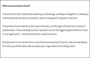 Procurment fraud Procurment fraud