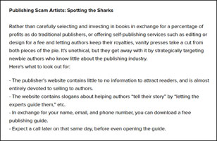 Publishing scam artists