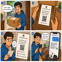 QR Code Package Scam Cartoon
