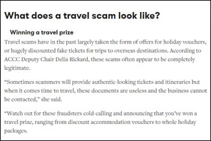 travel scam